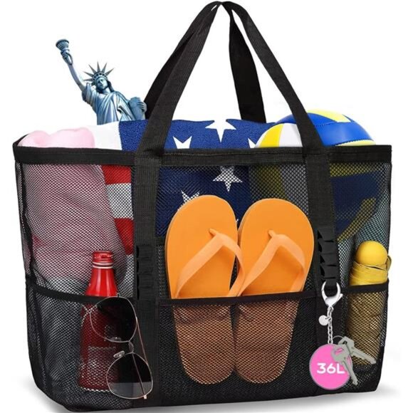 Mesh Beach Bag Waterproof  Tote Bags Swim - Picture 1 of 7